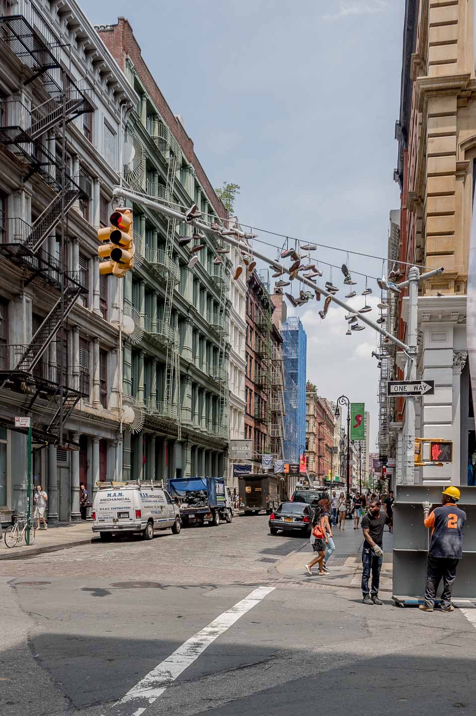 New York Shoes on Traffic Light